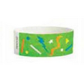 Green Confetti Strong Band Tyvek Wristband (Pre-Printed)